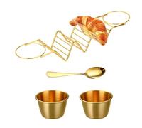 Anulely Vassoio per taco in acciaio inox, porta taco con tazza per insalata | Set Burrito resistente al forno, tazza per salsa, cucchiaio incluso - Set da bar per feste, grigliate, resistente al
