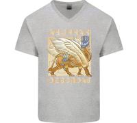 Anunaki Descendant Antico Egiziano God Egitto Uomo Scollo A V Cotone T-Shirt