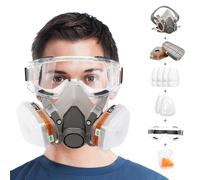 ANUNU Respiratore chimico con filtri e occhiali tappi per le orecchie, copertura antipolvere per resina epossidica, saldatura lavorazione del legno, lucidatura, spruzzatura, rimozione muffa, piombo,