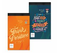 Anupam Blocco note da 14 x 22 cm, a righe larghe, 100 fogli, quaderno micro perforato con dorso in materiale resistente resistente alla ruggine, per scuola, università, ufficio, affari (dimensioni: 1