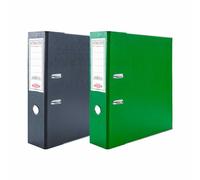 Anupam Elegante raccoglitore a leva, 32 x 29 x 6 cm, a forma di U, con foro per impugnatura per le dita, protezione per bordi in metallo, per ufficio, scuola, casa, forniture nere (confezione da 2)