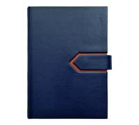 Anupam Lavish - Diario A5 in pelle PU, 80 g/m², a righe, con chiusura magnetica e portapenne, ideale per scrittori, giornalisti, riunioni di lavoro e studenti, colore: blu