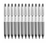 Anupam Sylent - Penna roller gel da 0,7 mm, impermeabile, ad asciugatura rapida, inchiostro scuro, impugnatura comoda, inchiostro nero, ricaricabile, confezione da 12 pezzi, colore nero