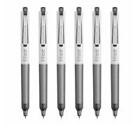 Anupam Sylent - Penna roller gel da 0,7 mm, impermeabile, ad asciugatura rapida, inchiostro scuro, impugnatura comoda, inchiostro nero, ricaricabile, confezione da 6