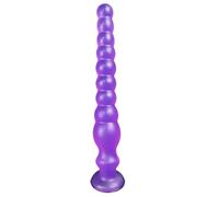 Anus Backyard Beads Anal Balls Long Anal Plug With Suction Cup Prostata Massage Butt Plug Sex Toys For Women Men Adults Products(Large size Purple)