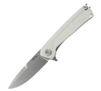 ANV Knives Z100 BB Stonewash, Lama liscia, G10 Bianco Liner Lock