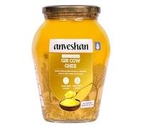Anveshan Empowering farmers with technology A2 Gir Mucca Ghee Bilona Metodo -1L | Metodo tradizionale Bilona | Coltivato | | Booster dell'immunità | Puro | Naturale | Sano | Fresco | Senza lattosio e