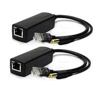 ANVISION 2-Pack Adattatore per Alimentatore Poe da 12 V Attivo, Conforme IEEE 802.3af 10 / 100Mbps, Uscita DC 12V per telecamere IP, Telefono VoIP AP e Altro