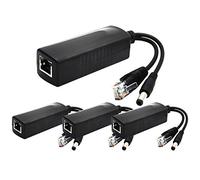 ANVISION 4-pack 12V DC Uscita Active PoE Splitter Adapter, IEEE 802.3af, 10/100Mbps, per telecamera IP AP Voip Phone e altro ancora, AV-PS12