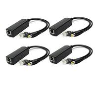 ANVISION 4-Pack Adattatore per Alimentatore Poe da 12 V Attivo, Conforme IEEE 802.3af 10 / 100Mbps, Uscita DC 12V per telecamere IP, Telefono VoIP AP e Altro