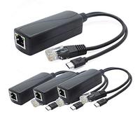 ANVISION Splitter PoE da 5 V a 4 confezioni, adattatore da 48 V a 5 V 2,4 A con spina micro USB, conforme IEEE 802.3af, per telecamera IP, tablet, Dropcam o Raspberry Pi e altro, AV-PS05-1