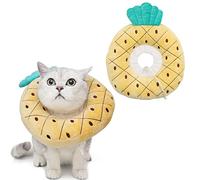 ANWA Collare a cono regolabile per gatti, morbido, carino collare a | Morbido come un cuscino, facile da indossare, non importa indossarlo, grazioso motivo con frutta, ananas, medio