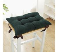 ANWEALTH Cuscino per Sgabello Rettangolare Spesso Piccolo Sgabello da Bar Cuscino Sgabello da Toeletta Morbido Antiscivolo Cuscino con Lacci di Fissaggio Cuscino per Sgabello (Verde Scuro 2)