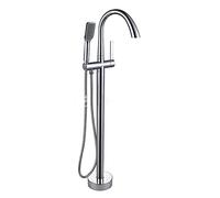 ANWEALTH Rubinetto per Vasca a Cascata Set Rubinetto per Vasca Indipendente Miscelatore per Vasca in Ottone con Doccetta Bocca Girevole a 360° Tubo Flessibile per Doccia Cromato