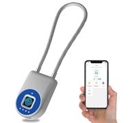 Anweller Lucchetto con impronte digitali, lucchetto con cavo da 22 cm, per impronte digitali con app, adatto per biciclette, scooter elettrici, bagagli, valigetta per armi, cassetta degli attrezzi,