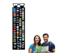 Anwicar Lavagna Magnetica - Bacheca magnetica con motivo occhiali città - Ideale per magneti e appunti - Lavagna scrivibile - incl. kit di montaggio - 80x21 cm - Nero
