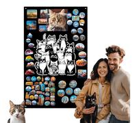 Anwicar Lavagna Magnetica un mucchio di gatti Nero 80x50 cm