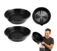 Anwicar Vasca di Scarico Olio Set 2 Pezzi 8L Vasca di Raccolta Olio E Liquido Refrigerante Protetta dagli Schizzi Ideale per Motore- Cambio, Officina Con Beccuccio