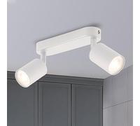 ANWIO Faretti da Soffitto Regolabili Base Rettangolare,Faretti da Parete,Plafoniera Vintage con 2 Faretti LED GU10,Lampadario,Lampada da Soffitto per Negozio,Cucina,Camera da Letto,Lampadine Escluse