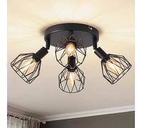 ANWIO Faretti da Soffitto Regolabili Base Rotonda,Plafoniera con 4 Lampadine LED Attacco E14,Lampada da Soffitto,Applique Parete per Vetrina,Cucina,Camera da Letto,Soggiorno,Lampadine Escluse EUC-EA