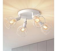 ANWIO Faretti LED Soffitto Regolabili,Lampada da Soffitto,Faretti da Muro con 4 Lampadine LED Attacco E14,Lampadario per Negozio,Cucina,Salotto,Camera da Letto,Soggiorno,Lampadine Escluse EUC-EA