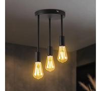 ANWIO Lampada a Sospensione, Lampadari Moderni con 3 Lampadine LED Attacco E27, Lampadari da Cucina Nero, Lampadario Sospensione per Camera da Letto,Soggiorno(Lampadine Escluse) EUC-EA