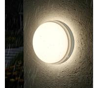 ANWIO Lampada da Parete Bianco, Applique da Esterno 14w, 1400lm, Luce Bianca Naturale 4000k, IP54, Luci da Esterno Circolare, Plafoniera LED Parete per Balcone, Scale, Corridoio, Garage, 1 Unità
