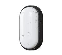 ANWIO Lampada da Parete Nero, Luci da Esterno 14w, 980lm, Luce Bianca Naturale 4000k, IP54,Applique da Esterno Ovale, Plafoniera LED Parete per Balcone, Scale, Corridoio, Garage, bagno, 1 Unità