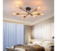 ANWIO Lampadario da Soffitto Moderno, Lampadario Industriale Oro, Lampadario Con Bracci Regolabili con 6 Luci, Plafoniera Soffitto E27, per Camera da Letto, Soggiorno, Cucina (Lampadine Escluse)