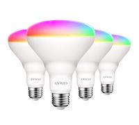 ANWIO Lampadina Alexa, Lampadina Smart, 8.5W Equivalenti a 60W, 806Lm,Lampada Smart Wifi E27 con Telecomando Compatibile con Alexa, Echo and Google Assistant, RGB Intelligente Dimmerabile,4 Pcs