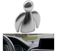 Anwlki Angelo custode per auto, magneti, ornamenti portafortuna, regalo per automobilisti e patrono con magnete e 3 adesivi su entrambi i lati, 1 pezzo di ferro (argento opaco)