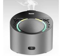 ANWOON Macchina del suono con diffusore di aromi, macchina del rumore bianca con guscio in metallo di alta qualità, luce notturna lenitiva, oltre 50 suoni naturali per sonno, messa a fuoco, relax