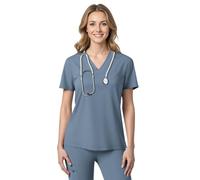 Anwrtuk Women's Medical Scrubs Top, tunica e abbigliamento da lavoro, maniche corte, scollo a V, per infermieri, dentisti, medici, studenti, medici veterinari, azzurro, L