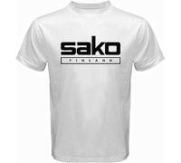 ANXIAOER Men's Sako Finland Logo Shotgun Rifle Hunting Trap Skeet White T-Shirt White S
