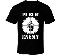 ANXIAOER Public Enemy Logo Men's Black T Shirt Black L
