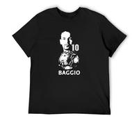 ANXIAOER Roberto Baggio Teenagers T Shirt Men Tops Tee Black L