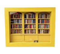Anxieties Libreria in legno in miniatura, libreria in miniatura per scuotere le ansie, decorazione per libreria, piccola biblioteca in legno, libreria creativa natalizia decorativa in miniatura