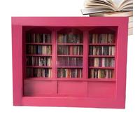 Anxieties Libreria in legno in miniatura, libreria in miniatura per scuotere le ansie, decorazione per libreria, piccola biblioteca in legno, libreria creativa natalizia decorativa in miniatura