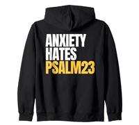 Anxiety Hates Psalm 23 Bible Verse to Memorize by Heart Felpa con Cappuccio
