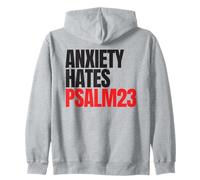 Anxiety Hates Psalm 23 Bible Verse to Memorize by Heart Felpa con Cappuccio