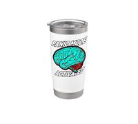 Anxiety Humor Panic Mode Activated Brain Bicchiere termico in acciaio inox doppia parete