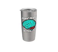 Anxiety Humor Panic Mode Activated Brain Bicchiere termico in acciaio inox doppia parete