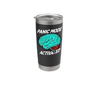 Anxiety Humor Panic Mode Activated Brain Bicchiere termico in acciaio inox doppia parete