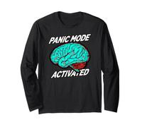 Anxiety Humor Panic Mode Activated Brain Maglia a Manica