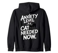 Anxiety Level Cat Needed Now Cat Lover Felpa con Cappuccio
