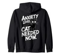 Anxiety Level Cat Needed Now Cat Lover Felpa con Cappuccio
