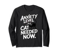 Anxiety Level Cat Needed Now Cat Lover Maglia a Manica