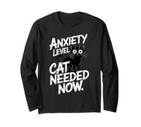 Anxiety Level Cat Needed Now Cat Lover Maglia a Manica
