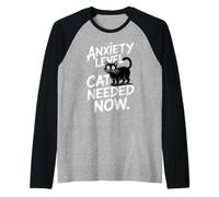 Anxiety Level Cat Needed Now Cat Lover Maglia con Maniche Raglan