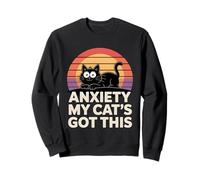 Anxiety My Cat´s Got This Retro Cat Felpa